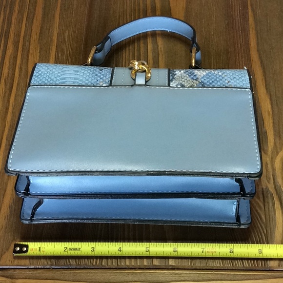 FINAL SALE PRICE NWOT Snakeskin Studded Satchel Handbag - Picture 2 of 9